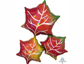 Шар фольга фигура Листья Кленовые переливы 30" 76см An