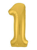 Шар фольга Цифра 40''/AG Slim Золото Gold "1"