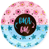 Тарелки бумажные 180мм Гендер Пати Голубой Розовый (уп6) ДонБал