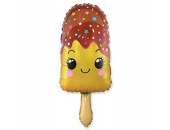Шар фольга фигура Мороженое Эскимо желтое 33" 85х43см Fm