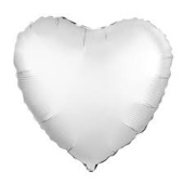 Шар фольга без рисунка 18'' сердце Белое блеск AG