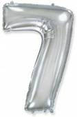 Шар фольга Цифра 40''/Fm Серебро Silver "7"