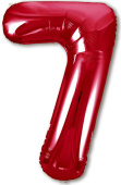 Шар фольга Цифра 40''/AG Slim Красная Red "7"