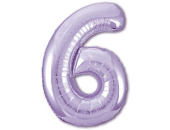 Шар фольга Цифра 40''/AG Slim Сиреневый Lavende "6"