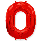 Шар фольга Цифра 40''/Fm Красная Red "0"