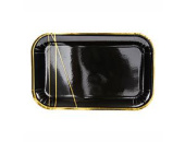 Тарелки бумажные 135х220мм фигурные Black& old Линии (уп6) ВесЗатея