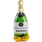 Шар фольга на подставке AIR Бутылка Шампанское 44" 111см Wх62" 157см H An
