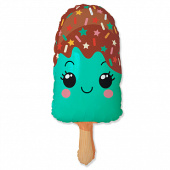 Шар фольга фигура Мороженое Эскимо мятное 33" 85х43см Fm