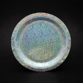 Тарелки бумажные 180см однотонные Голография лазерные (уп6)