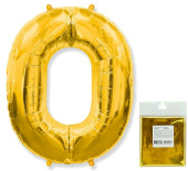 Шар фольга Цифра 40''/Fm Золото Gold "0"
