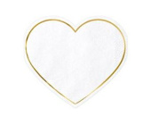 Салфетки 28см Сердце белая золото (уп20) PD