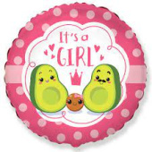Шар фольга 18''/Fm круг it’s a Girl семья авокадо Розовый