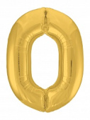 Шар фольга Цифра 40''/AG Slim Золото Gold "0"