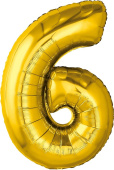 Шар фольга Цифра 32''/Fm Золото Gold "6"