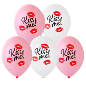 Шар латекс 14"/Bb пастель Kiss Me 2цв (50шт)