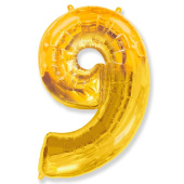 Шар фольга Цифра 40''/Fm Золото Gold "9"