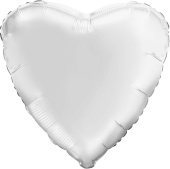 Шар фольга без рисунка 18'' сердце Белое White пастель AG