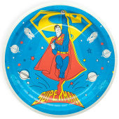 Тарелки бумажные 180мм Супермен синий уп6 НД Плэй