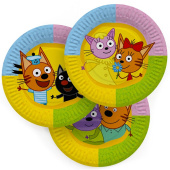 Тарелки бумажные 180мм Три Кота Играем вместе уп6