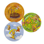 Тарелки бумажные 180мм Оранжевая корова ассорти уп6 ВолВес