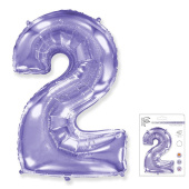 Шар фольга Цифра 40''/Fm Сиреневая Lilac "2"