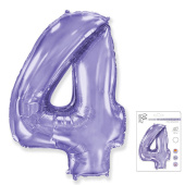 Шар фольга Цифра 40''/Fm Сиреневая Lilac "4"