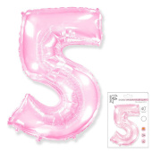 Шар фольга Цифра 40''/Fm Розовая Pink "5"