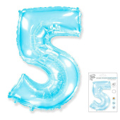 Шар фольга Цифра 40''/Fm Светло-голубой Pastel Blue "5"