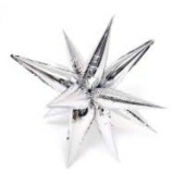 Шар фольга Звезда 3D составная 41" Серебро Silver