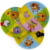 Тарелки бумажные 180мм Три Кота Играем вместе (уп6)