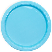Тарелки бумажные 180мм однотонная Голубой (уп6) ВолВес