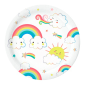 Тарелки бумажные 180мм Радуга с облаками (уп6) ВС