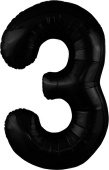 Шар фольга Цифра 40''/AG Slim Черная "3"