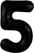 Шар фольга Цифра 40''/AG Slim Черная "5"