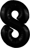 Шар фольга Цифра 40''/AG Slim Черная "8"