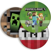 Тарелки бумажные 180мм Пиксели Ассорти (уп6) ВолВес