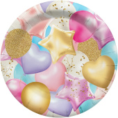 Тарелки бумажные 180мм Праздничные шарики (уп6)