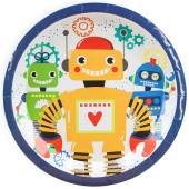 Тарелки бумажные 230мм Веселые роботы разноцветный (уп6) ВолВес