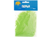 Перья декоративные Зеленые 10см (уп30)