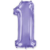 Шар фольга Цифра 40''/Fm Сиреневая Lilac "1"
