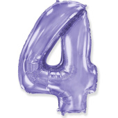 Шар фольга Цифра 40''/Fm Сиреневая Lilac "4"