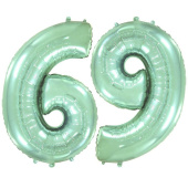 Шар фольга Цифра 40''/Fm пастель Мятный Mint "6/9"