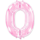 Шар фольга Цифра 40''/Fm Розовая Pink "0"