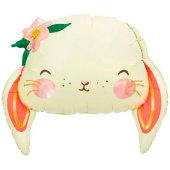 Шар фольга фигура голова Кролик Милый 26" 65х43см ВС