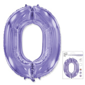 Шар фольга Цифра 40''/Fm Сиреневая Lilac "0"