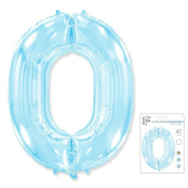 Шар фольга Цифра 40''/Fm Светло-голубой Pastel Blue "0"