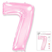 Шар фольга Цифра 40''/Fm Розовая Pink "7"