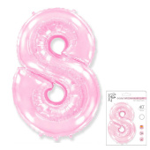 Шар фольга Цифра 40''/Fm Розовая Pink "8"