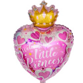 Шар фольга фигура 18''/CTI Сердце Welcome Little Princesses Розовый Шар фольга фигура 18''/CTI Сердце Welcome Little Princesses Розовый