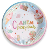 Тарелки бумажные 180мм СДР Маршмеллоу набор (уп6) ВС